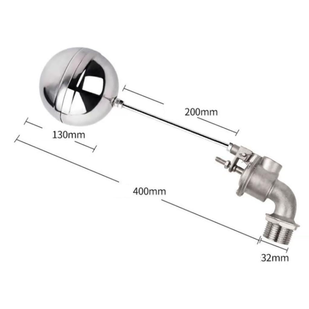 Válvula de flotador de montaje superior de 90 grados de acero inoxidable, válvula de interruptor de flotador de tanque de agua for una gestión eficiente del agua, 1 unidad(1inch)