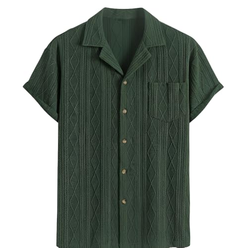 Image of Leriya Fashion Shirt for Man | Mens Casual Shirts | Shirt for Man| Shirts for Mens Stylish |Half Sleeve Button Down Textured Summer Beach Goa Wear Holiday Outfits (Available in Plus Sizes)