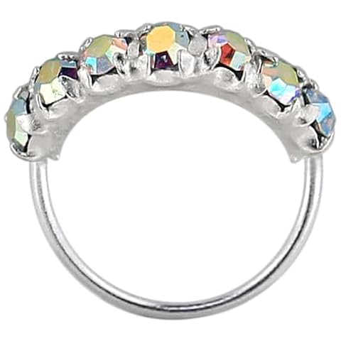 MONSTER PIERCING Rainbow Crystal Nose Hoop Ring Cover