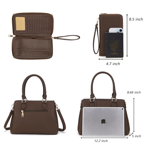 Purses and Wallet Set for Women Crossbody Top Handle Tote Satchel PU Leather Shoulder Bags4