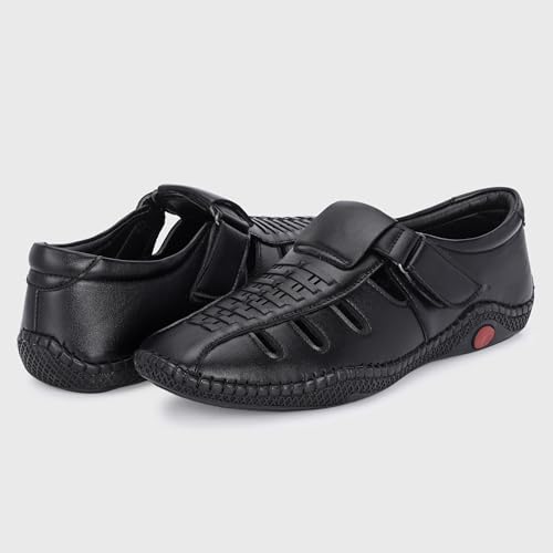 Image of Centrino Men's Fisherman Sandals | Cushioned Insole & Hook & Loop Straps | Trendy Sporty Design with Premium Upper | Closed-Toe Sandals for Travel & Walking (6616)