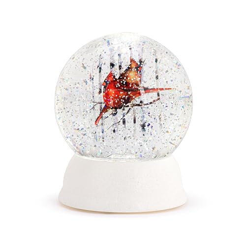Decoración navideña iluminada de bosque con cardenales para regalar 4