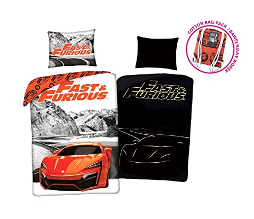 Fast and Furious beddengoedset, dekbedovertrek 140 x 200 cm + kussensloop 70 x 90 cm, katoen - Image 3
