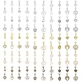 PH PandaHall 100 dijes de corazón de 5 colores con cierre de langosta, corazones de metal para manualidades, dijes de amor para el día de San Valentín, dijes para hacer joyas, pulseras, collares