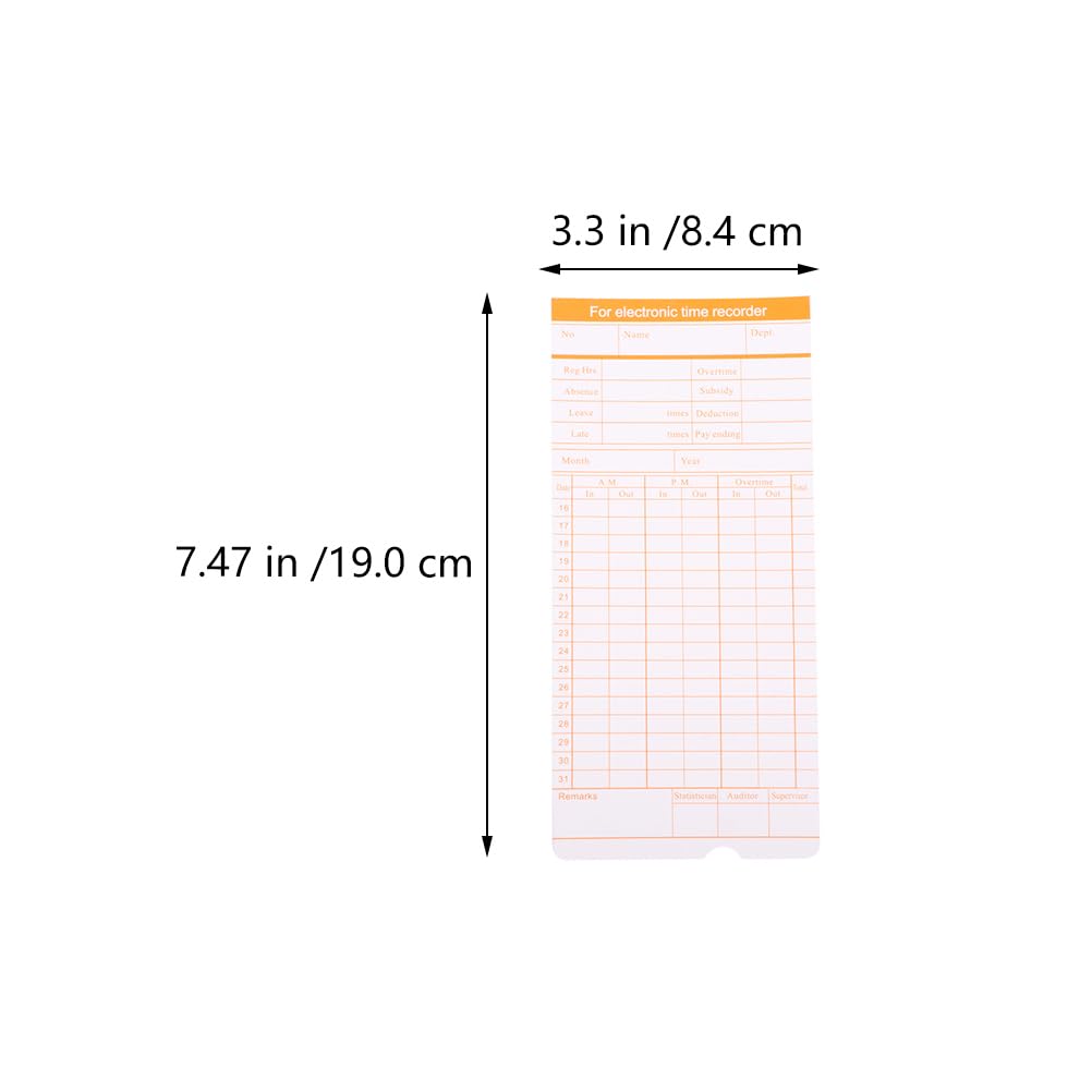 Ciieeo 100 Fogli Scheda Cartacea Per Presenze Carte Del Tempo Piramidali Presenze Giornaliere Tessere Di Presenza a Tempo Frequenza Mensile Orologi Cartellino Carta Speciale Personale