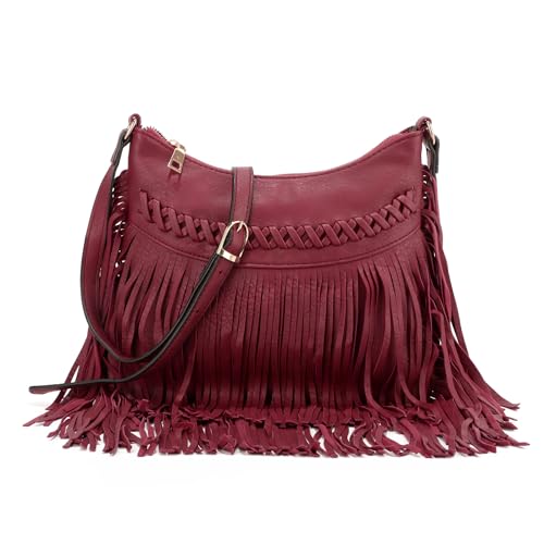 Jywmsc Bolsos Bandolera con Flecos de Cuero para Mujer Bolso Occidental Bolso Hobo Grande Bolso Tipo Cartera Jywmsc Bolsos Bandolera con Flecos de Cuero para Mujer Bolso Occidental Bolso Hobo Grande Bolso Tipo Cartera