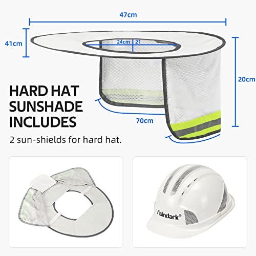2 Pieces Light Grey Safety Helmet Sunshade For Outdoor Work,Hard Hat Sunshield Neck Sunshade Hardhat Sun Visor Full Brim For Construction Crew Lineman Electrician Men And Women #TOP1