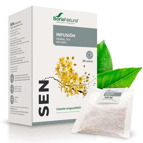 Soria Natural Sen Infusión – Salud Digestiva – Ayuda en Caso de Estreñimiento- Infusión de Sen (Cassia angustifolia Vahl) – 100% Natural - Caja con 20 Bolsas Filtro