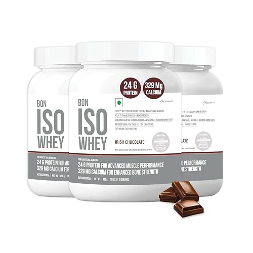 Image of 100% Protein Isolate, Irish Chocolate | 1.35kg, 45 Servings in Pack of 3 | Muscle Strength and Bone Health | 24g Protein, 329 mg Calcium, 5.5g BCAA, Essential Vitamins, Minerals | For All Gender | Athletes, Sports, Fitness Enthusiasts