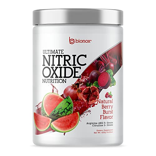 Premium Nitric Oxide Drink Mix: Superior L-Arginine, L-Citrulline, Beetroot, Potent Herbs, Minerals Heart Health, Sustained Extended Energy, Enhance Performance, Concentrated 30 Days - Delicious Berry