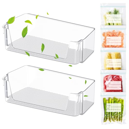 Image of POOLKEY (2 PACK) UPGRADED DA97-20988A Refrigerator Door Bin Shelf Replacement for Samsung Refrigerator Right Door Shelves Parts RF27T5501SR, RF27T5501SG, RF28T5F01SR, RF28T5F01SG Fridge Shelf