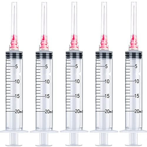 50 Pack - 20Ml 18Ga Plastic Dispensing Syringe Tool, Industrial And Scientific Lab Consumables For Refilling, Measuring Liquids, Experiments Research #TOP3