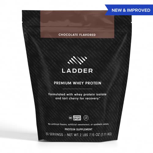Ladder Whey Protein Powder, 26G Protein For Muscle Gain, 7G Bcaas, 14G Eaas, No Artificial Sweeteners, Nsf Certified Supplements (Chocolate, 30 Serving Bag) #TOP6