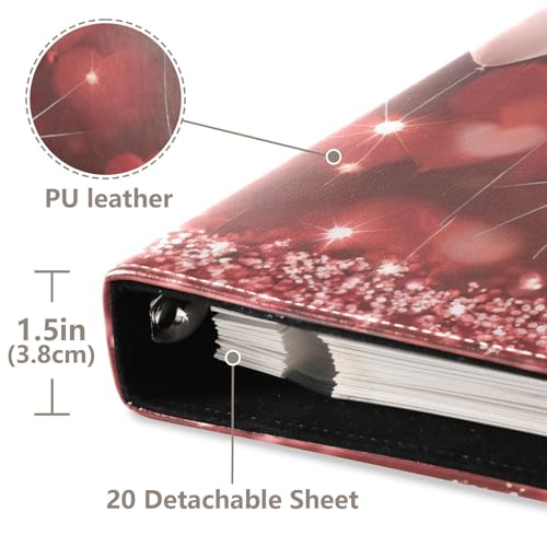 Álbum de Fotos Autoadhesivo DIY Scrapbook Rojo con Corazones y Globos Día de San Valentín Encuadernador de 3 Aros Libro de Fotos 40 Página 8x10 para Memorias miniatura 4