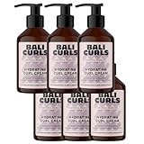 Bali Curls Hydrating Curl Cream – Crema hidratante para rizos 6 x 150 ml – Manteca de karité, aceite de coco y ylang-ylang – crema para rizos suaves y definidos