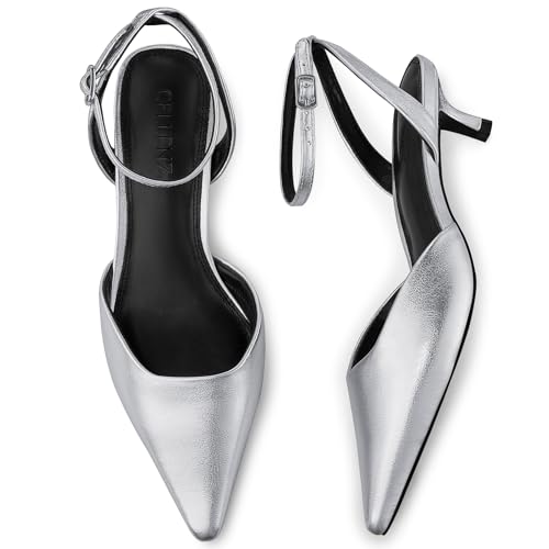 Image of CELLENZ Women Low Kitten Heels: 2 Inch Comfortable Closed Toe Pumps