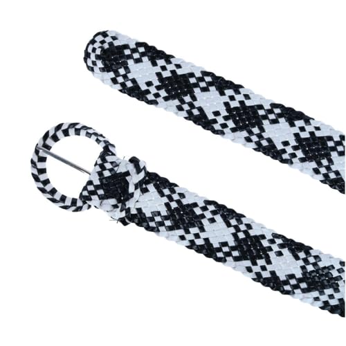 CTM Women's 1 7/8 Inch Wide Braided Plaid Belt with Matching Buckle2