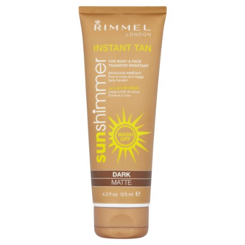 Rimmel Sun Shimmer Wash Off Instant Tan For Face And Body Dark Matte 125ml