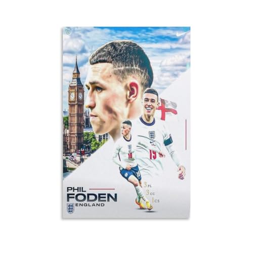 Lienzos decorativos de Phil Foden en pack de 6 láminas de 30x45 cm para diseño de interiores