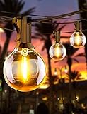CHARKEE 50ft LED Outdoor String Lights Commercial Grade Weatherproof Strand, Shatterproof IP65 LED...