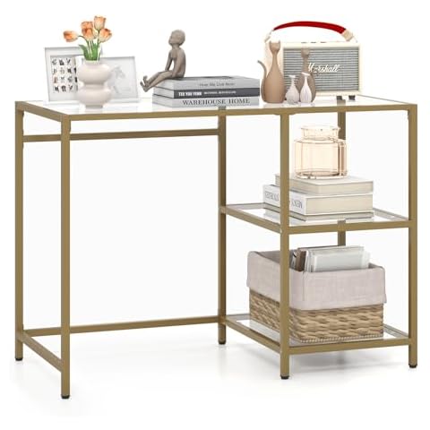Bureau en Verre Trempé COSTWAY Cover