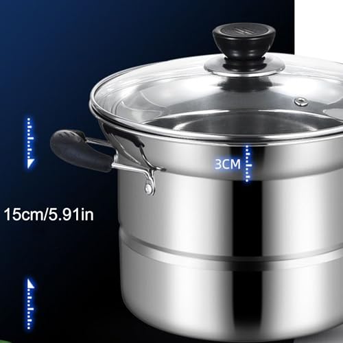 Stainless Steel Pasta Pot – Large Capacity Cooking Pot with Locking Strainer Lid | Ideal for Boiling Pasta, Steaming Veggies & Soup Preparation - Image 7