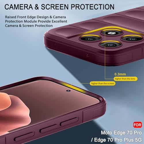 Image of TheGiftKart Liquid Silicon Back Cover Case for Motorola Moto Edge 70 Pro / 70 Pro Plus 5G | Shockproof Military Grade Protection | Micro-Fibre Cloth On Inner Side | Anti-Slip Grip Cover (TPU, Maroon)