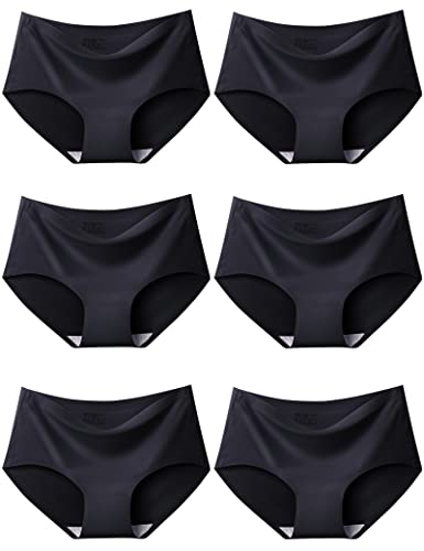 Kiench Teen Girls Seamless Underwear Women No Show Stretch Bikini Panties 6-Pack