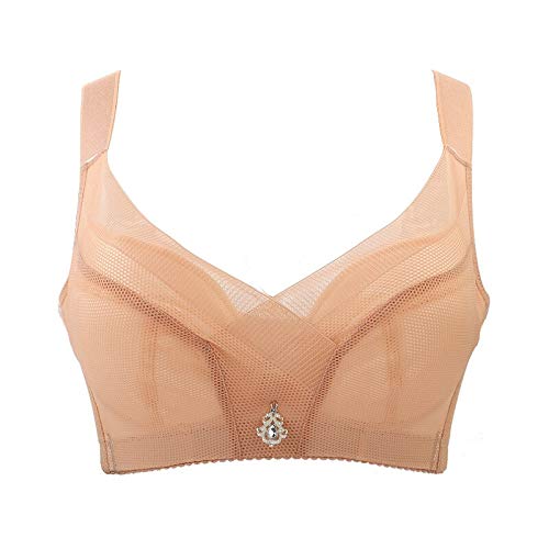 Buy Fat MM Large Size Bra Breathable Thin Soft Cup No Rims Bra Wide