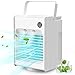 Aire acondicionado portátil Enfriador de Aire Climatizador Evaporativo Ventilador con Función de Humidificación, 3 Niveles de Potencia, Oscilación de 120 ° con luz nocturna para oficina y hogar