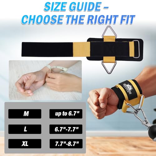 Image of Adjustable Wrist Cuffs Neoprene Padded Straps for Cable Machines Strength Training Equipment