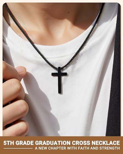ORISPRE 5th Grade Graduation Decorations Gifts for Boys Elementary School Christian Graduation Necklace 2026 Graduates Grad Gift