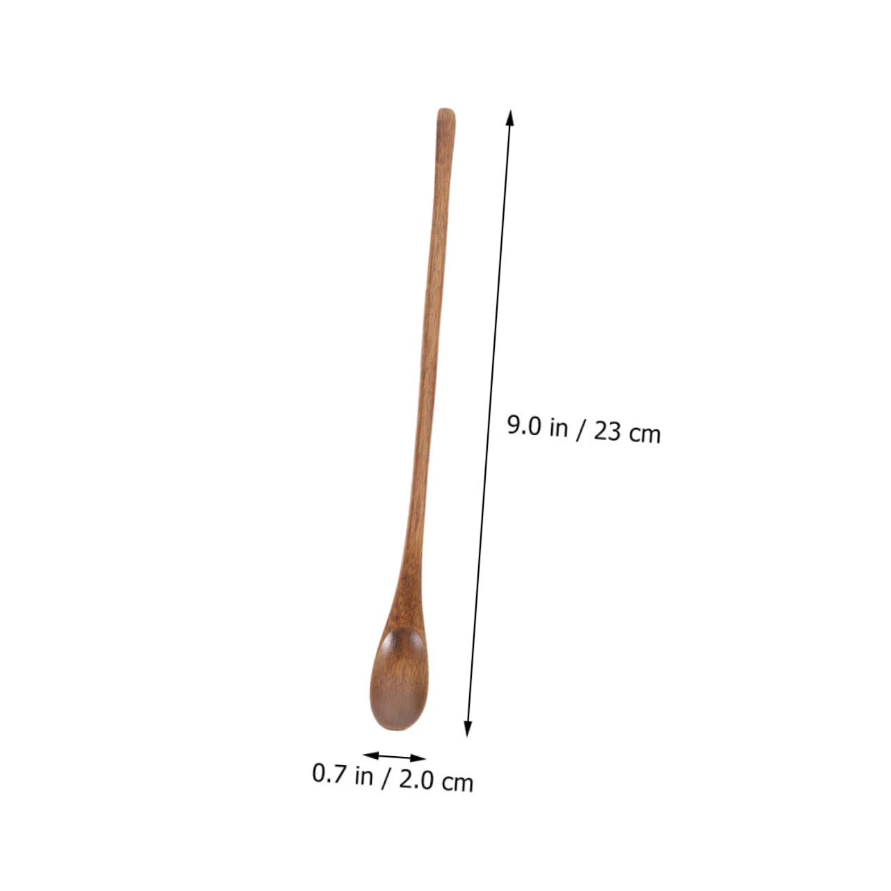 SOLUSTRE Classic Style Long Handle Salad Spoon Reusable Wooden Spoons for Salad Coffee Bar Food Serving Utensil