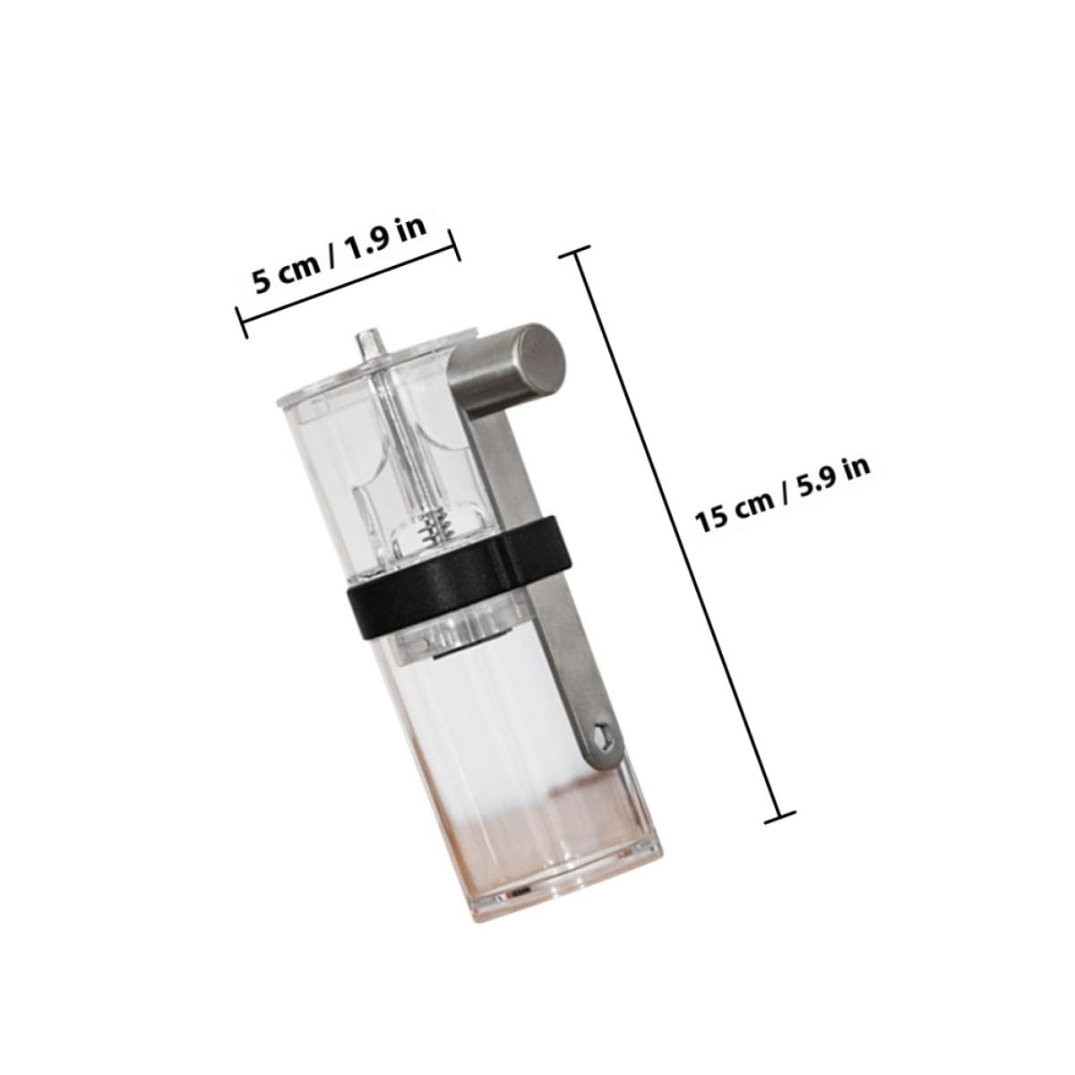 Molinillo de Café Manual Portátil Ajuste de Grosor | Acrílico y Núcleo Cerámico, Tapa de Silicona, para Camping y Oficina, también Apto para Especias y Granos