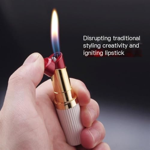 Encendedor Recargable en Forma de Lápiz Labial Blanco miniatura 2