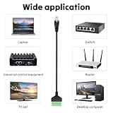 2 szt. Adapter RJ45 męski na 8-pinowy blok zacisków śrubowych, adapter RJ45 na 8-pinowy, przedłużacz Ethernet, bezszwowy, do płyty zrywającej do DVR CCTV i rozszerzenia sygnału sieciowego
