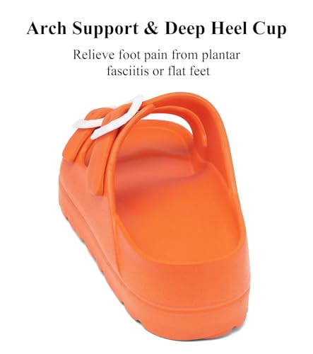 Image of Haifago Women's Platform Sandals with Arch Support, Summer Beach Slides Adjustable Buckle Comfortable Lightweight EVA Slip on Slide