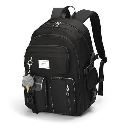 Girls School Backpack Cute Book Bag for Teenagers College Laptop Backpack Black2