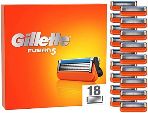 Gillette Fusion5 Maszynka do Golenia dla Mężczyzn + 4 Ostrza Wymienne, z 5 Ostrzami Zmniejszającymi Tarcie, Golenie którego Prawie Nie Czujesz, Czarna