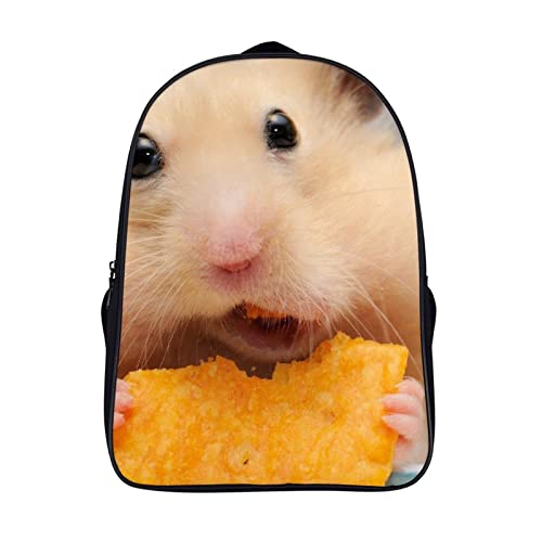 Sac d'école unisexe animal hamster | Sac à dos de mode ados de 40cm