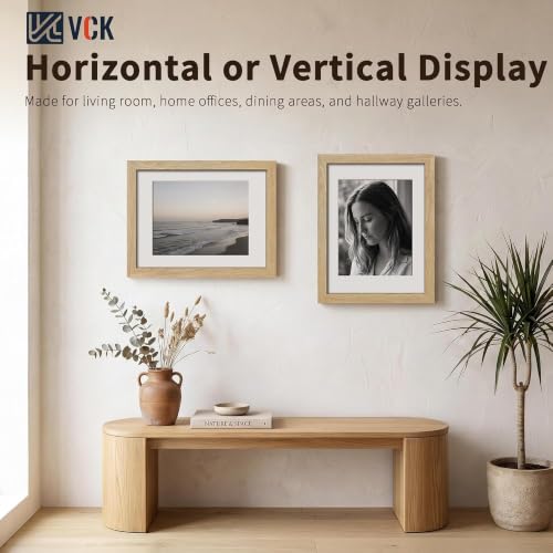 Image of VCK 12x16 Picture Frame 5 Pack, Natural Exclusive Wood, HD Glass, for Print
