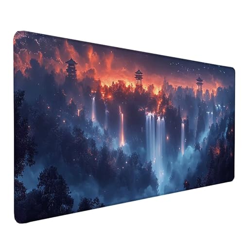 Tapis de souris XXL antidérapant imperméable grand tapis de souris noir pour gamer et PC