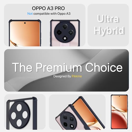 Image of Pikkme Back Cover | Crystal Clear Transparent Back | Ultra Hyrbid | Full Camera Protection | Raised Edge | Bumper Back Case Oppo F27 Pro Plus 5G (Blue)