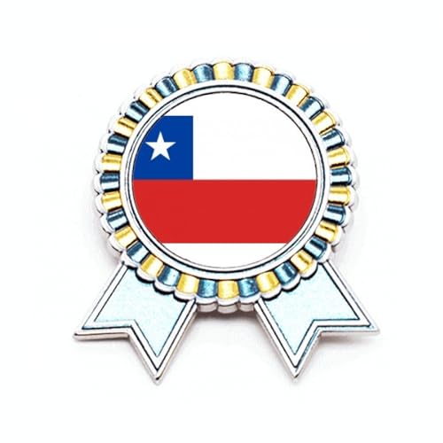 Broche drapeau national du Chili en métal anti-ternissement taille M