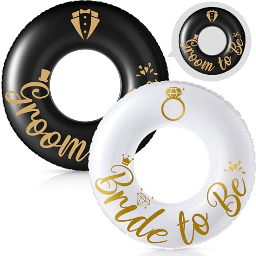 Silipull Bride & Groom Pool Floats, 48 Inch Inflatable Tubes