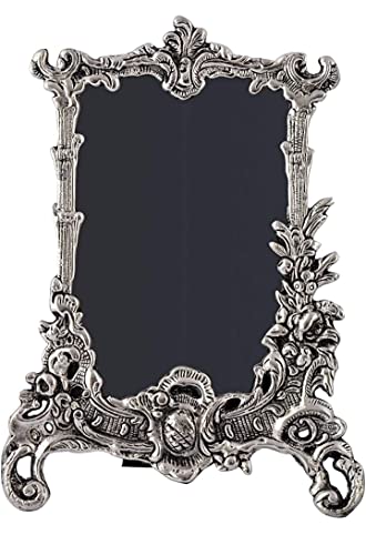 Image of LABHCART White Metal Rectangular Photo Frame (22 x 1 x 16 cm, Silver, Wall Mount)