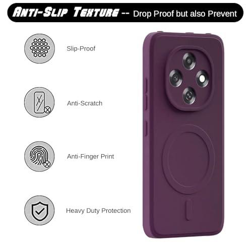 Image of Casotec Back Cover Compatible With Oppo F31 Pro 5G | MagFit Ring Design (Non-Magnetic) | Shockproof Case | Anti-Slip Grip | Raised Camera Edges | Slim Protective Case for Oppo F31 Pro 5G (Dark Purple)