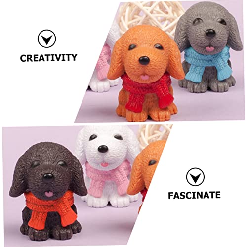 ibasenice 40 Pçs De Adornos De Plástico Resina Vegetal Cães Minúsculos Cachorrinhos Cachecol Toppers