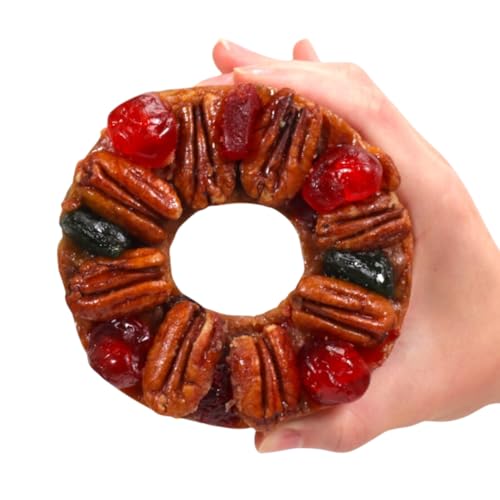 Collin Street Bakery Mini DeLuxe Fruitcake in Collectible Gift Tin - 5” Fruitcake Handcrafted Fresh with Pecans, Pineapple, Papaya, Ripe Cherries, Raisins, & Honey - Baked in Texas (9.9 oz)