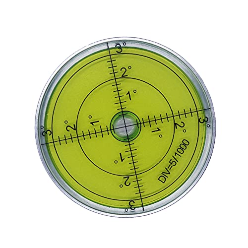 Image of Aluminium High Precision Horizontal Leveler Bubble Level Tool Circle Round 2.4 Inch 60mm (Silver,Green)